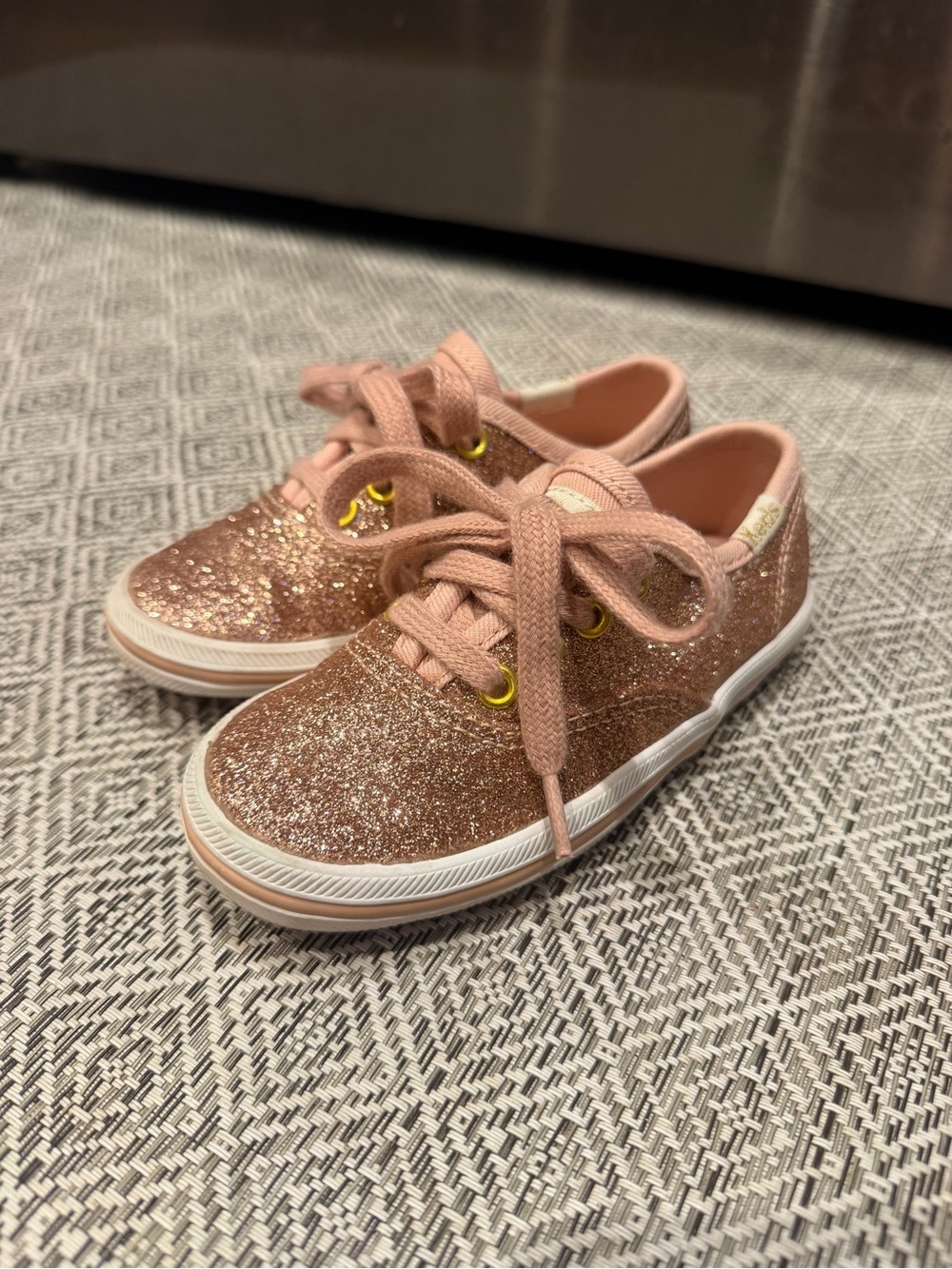 Kate Spade Keds Glitter Lace-Up Sneakers